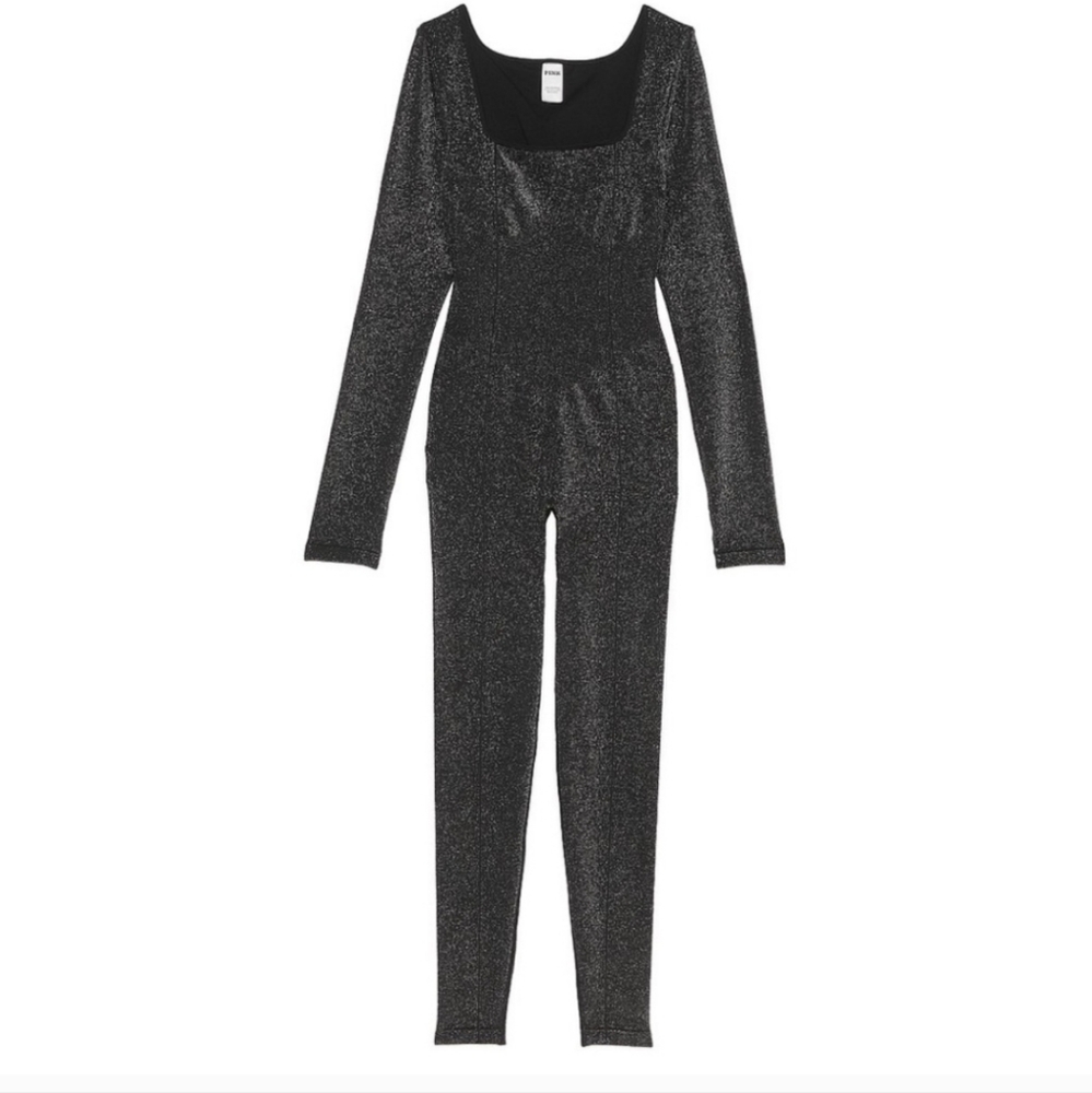 Last one ✨️✨️Victoria's Secret Black One Piece Long Sleeve. Shimmery,jumpsuit